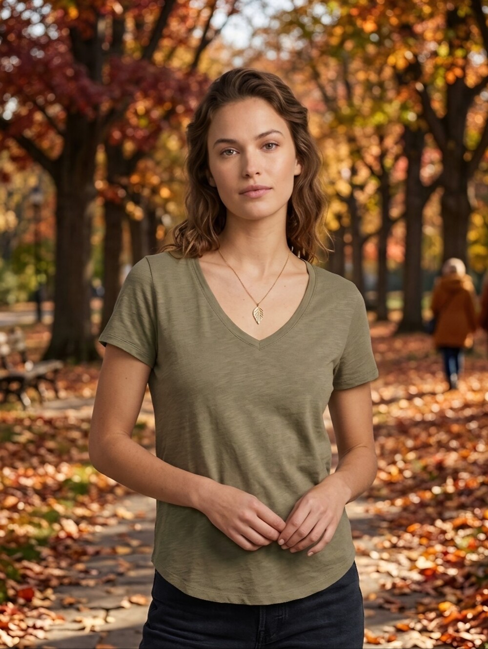 LAmade Everyday V-Neck Short-Sleeve Tee - Olive Green